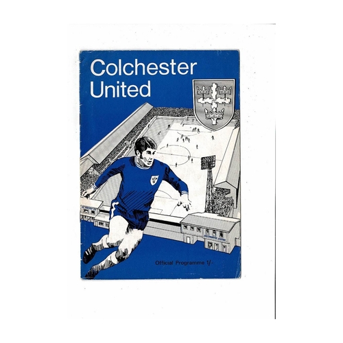1969/70 Colchester United v Lincoln City Football Programme April