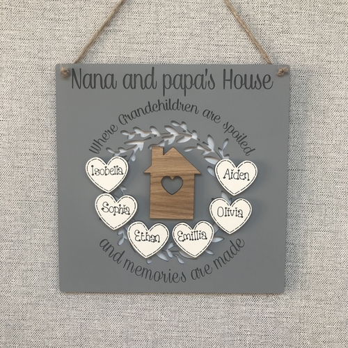 Personalised Grandparents Plaque with Grandchildren Names