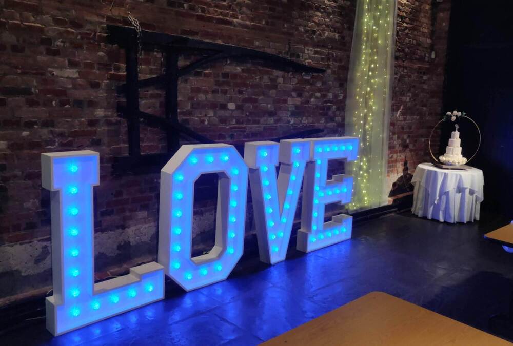 Wedding Light up LOVE Letters Hire