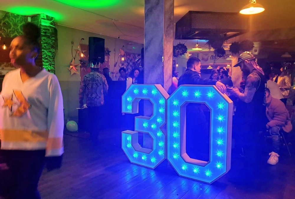 Light Up Number Hire for 30th Birthday