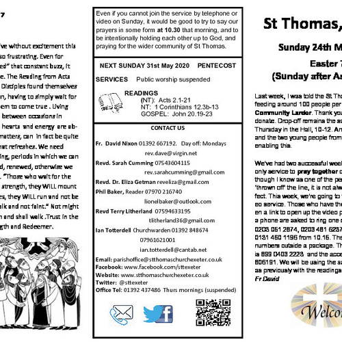 Pew Sheet | The Parish of St Thomas, Exeter