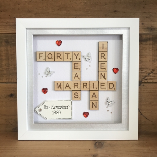 Ruby wedding scrabble word art