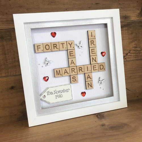 Ruby wedding scrabble word art