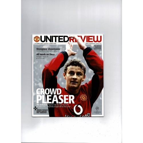 Manchester United v Porto Champions League Football Programme 2003/04