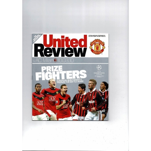 Manchester United v AC Milan Champions League Football Programme 2009/10