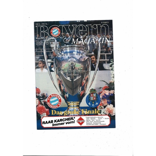 1987 Bayern Munich v Porto European Cup Final Football Programme Bayern Edition