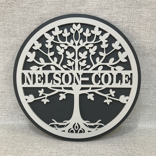 Customised Tree Of Life Monogram |Family Name sign