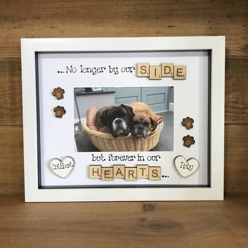 Large “ no longer by our side “ pet memorial frame