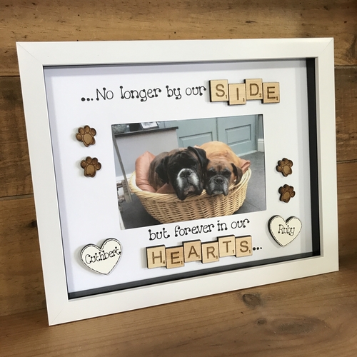 Large “ no longer by our side “ pet memorial frame