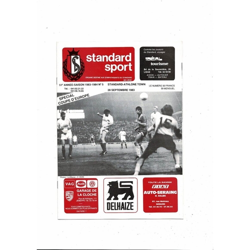 Standard Liege v Athlone Town European Cup Football Programme 1983/84