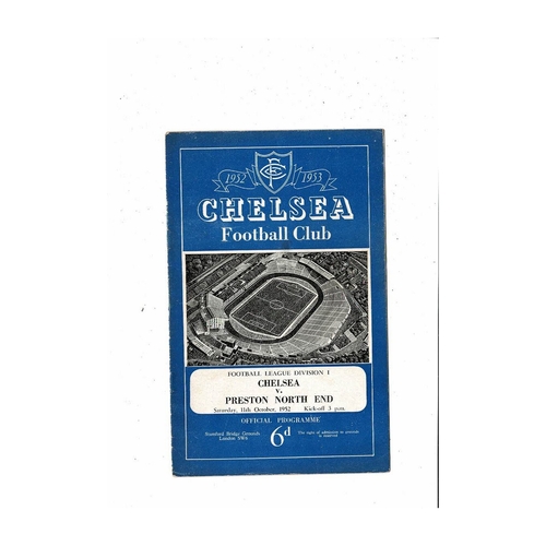 1952/53 Chelsea v Preston Football Programme