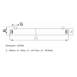 U V Sterilizer for water treatment - 2700 Litres Per Hour