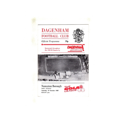 1985/86 Dagenham v Nuneaten Borough Football Programme