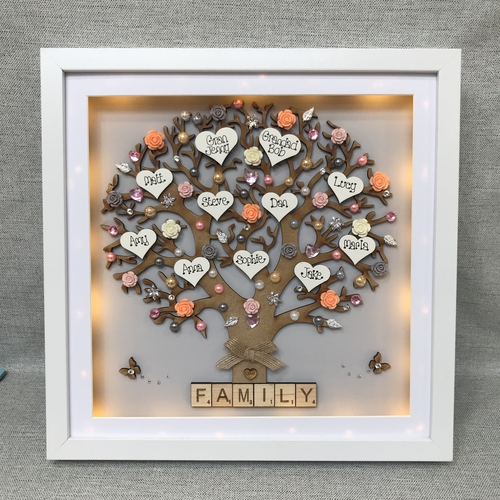 LED XL “ Floral Family Tree Frame “