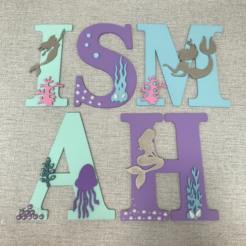 Personalised Mermaid Name Letters – Girls Bedroom & Nursery Wall Decor