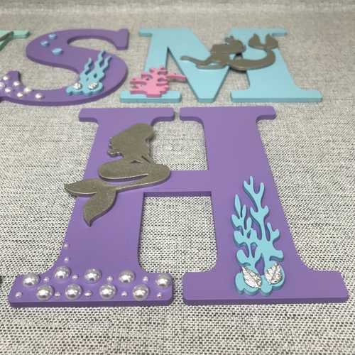 Personalised Mermaid Name Letters – Girls Bedroom & Nursery Wall Decor