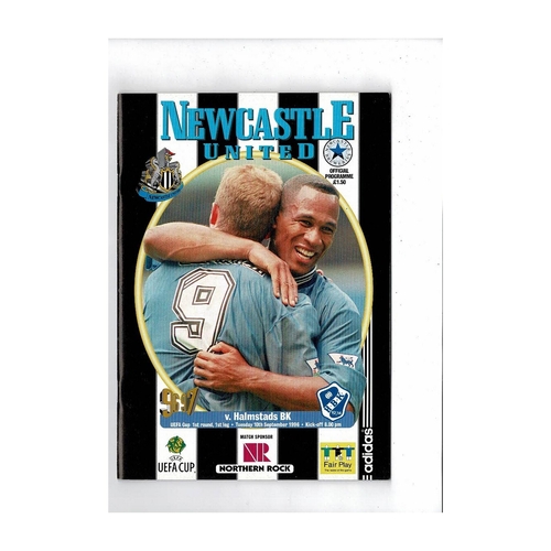 Newcastle United v Halmstads UEFA Cup Football Programme 1996/97