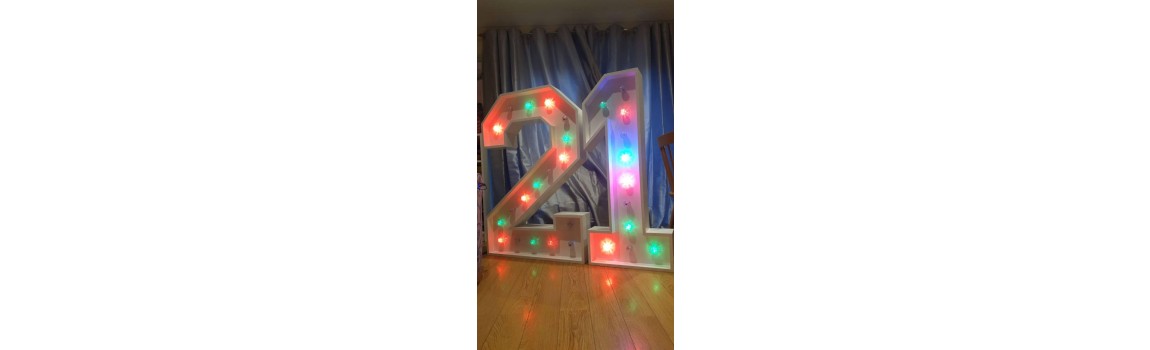 Light Up 21 numbers, colour changing lights