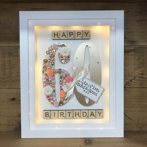 LED Happy 60 th birthday frame