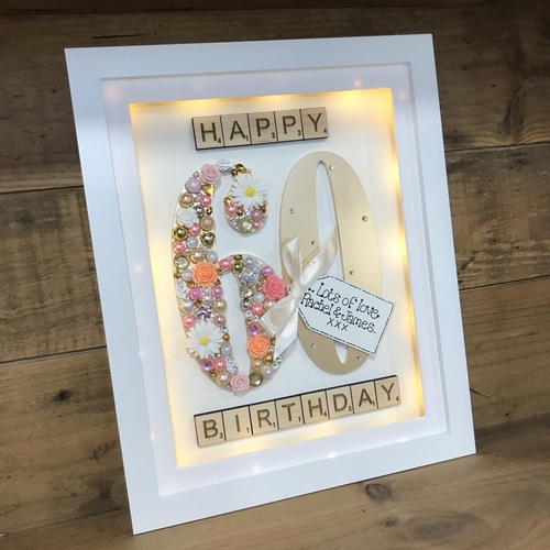 LED Happy 60 th birthday frame