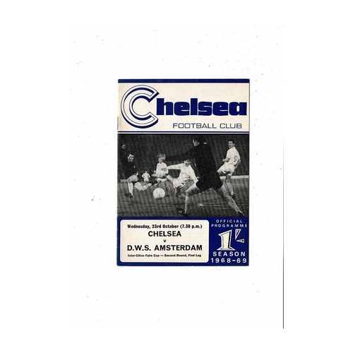 Chelsea v DWS Amsterdam Fairs Cup Football Programme 1968/69