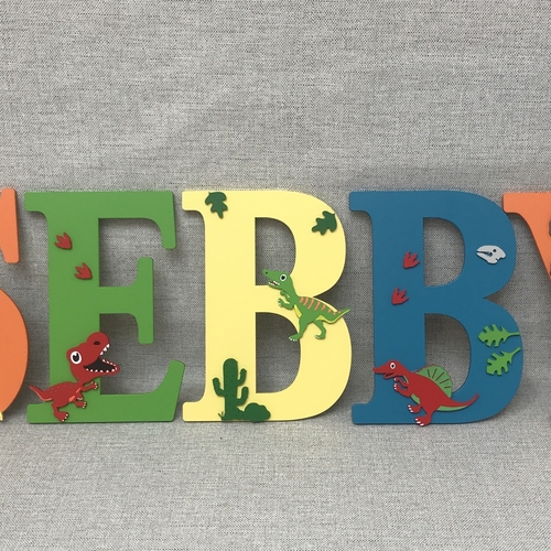 Personalised Dinosaur Name Letters – Kids Bedroom & Nursery Wall Decor