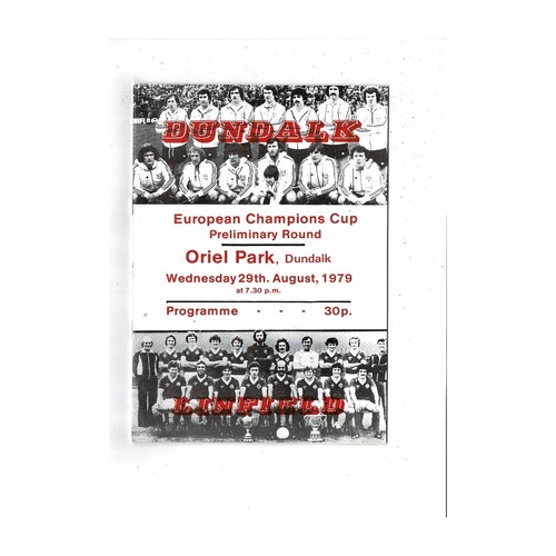 Dundalk v Linfield European Cup Football Programme 1979/80