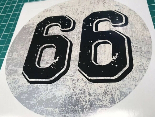 2 X Classic Retro Oval Race Numbers - Vinyl Stickers/Decals Car Motorbike 200mm