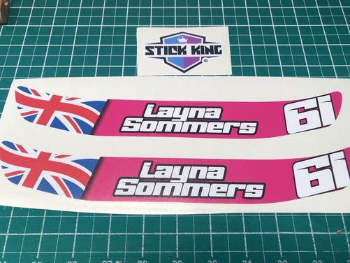 2 X Custom Name Number British Flag Helmet Visor Sunstrip Sticker Decal - 300mm