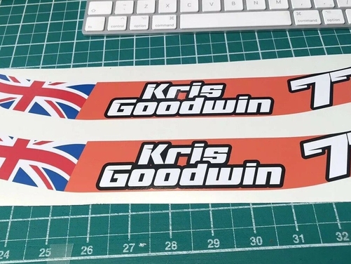 2 X Custom Name Number British Flag Helmet Visor Sunstrip Sticker Decal - 300mm