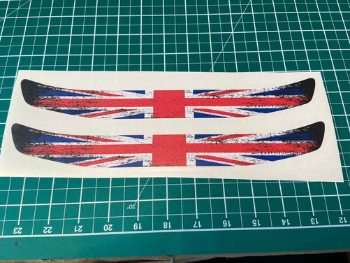 Union Jack Flag Grunge Style Helmet Visor Sunstrip Sticker Decal