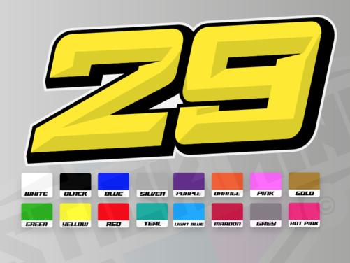 3 X Custom Racing Numbers - Vinyl Stickers / Decals - Race Motorbike 3D Style