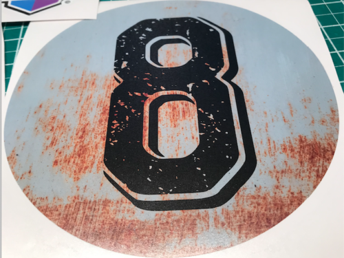 2 X Classic Rust Vintage Retro Oval Race Numbers Stickers/Decals Car Bike 200mm