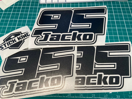 3 X Custom Racing Numbers & Name - Vinyl Stickers/Decals