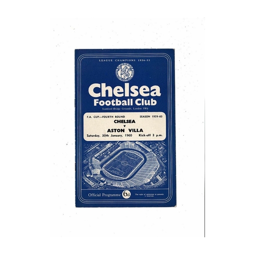 1959/60 Chelsea v Aston Villa FA Cup Football Programme