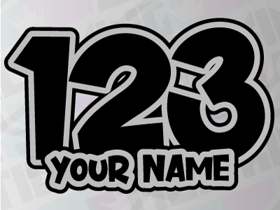 3 X Custom Racing Numbers & Name - Vinyl Stickers/Decals Copy