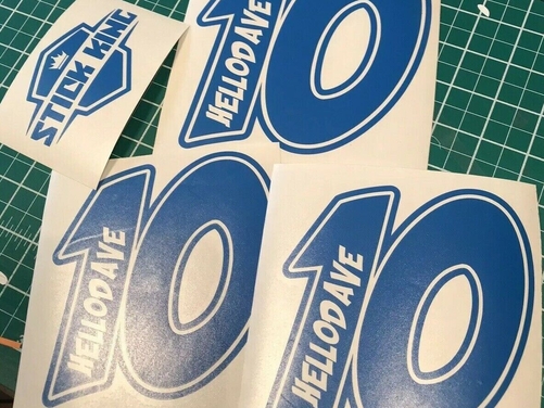 3 X Custom Race Numbers and Name Vinyl Stickers/Decals POW Style