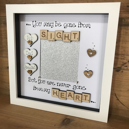 Customised LED Memorial Photo Frame | LED Memorial Picture Frame | Photo Frame with Scrabble Tiles | Customise Your Frame | Always in my heart