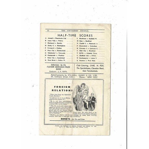 1949/50 Fulham v Everton Football Programme