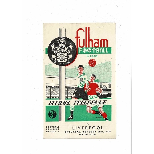 1949/50 Fulham v Liverpool Football Programme