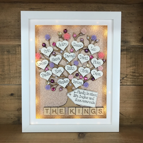 Large LED “ floral “  family tree frame