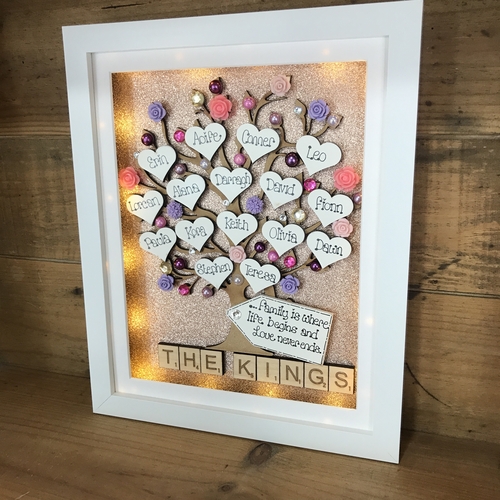 Large LED “ floral “  family tree frame