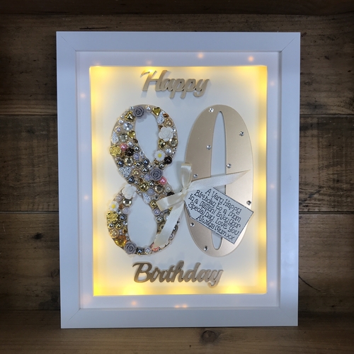 LED Happy 80 th birthday frame