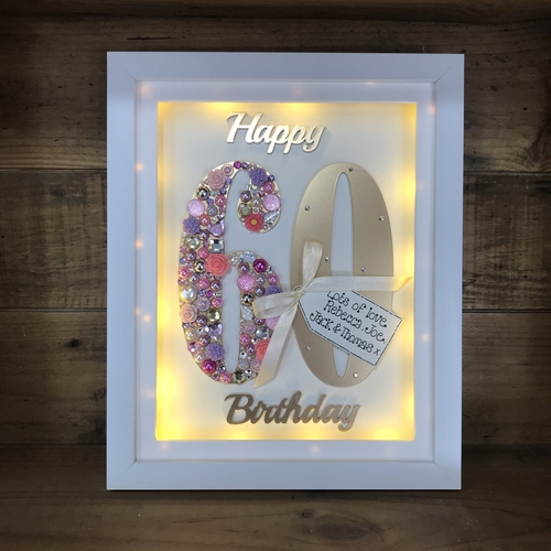 LED Happy 60 th birthday frame