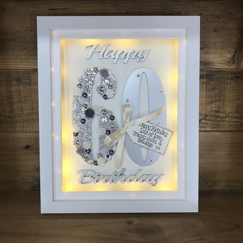 LED Happy 60 th birthday frame