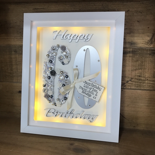LED Happy 60 th birthday frame