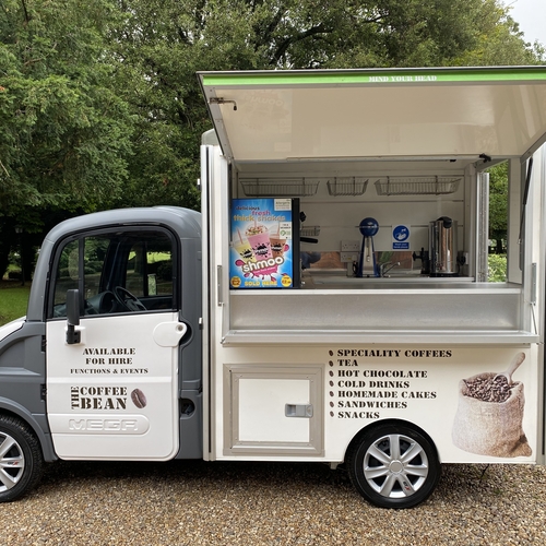 Towability Coffee Food Catering Van Stand Inside Aixam Mega Electric 464 MILES