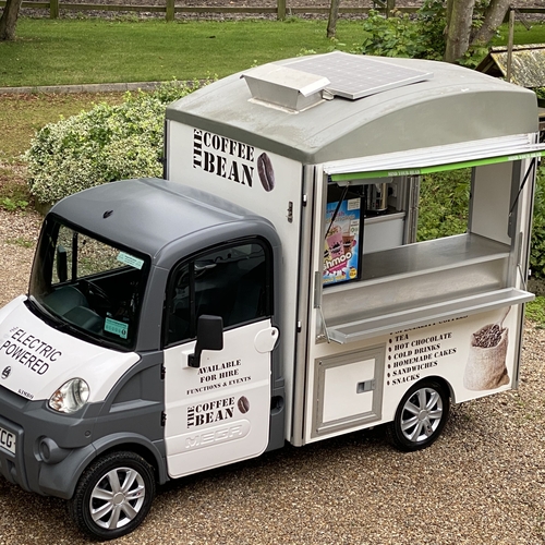 Towability Coffee Food Catering Van Stand Inside Aixam Mega Electric 464 MILES