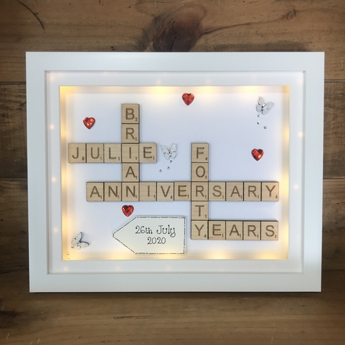 Ruby wedding scrabble word art
