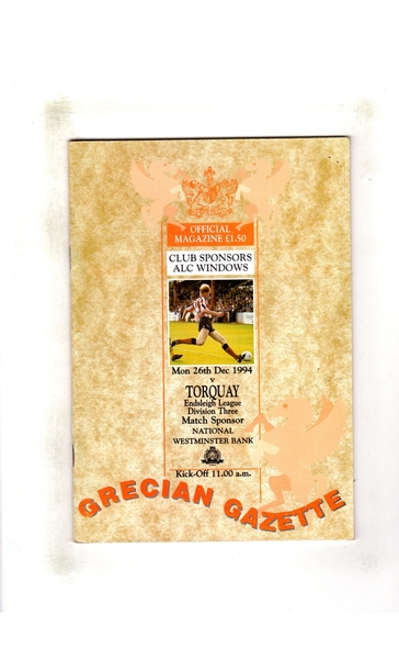 Latest Football Programmes Listed today